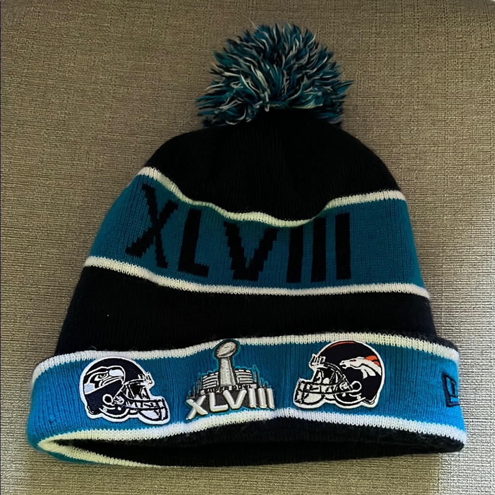 New Era Super Bowl XLVIII Commemorative Pom Beanie